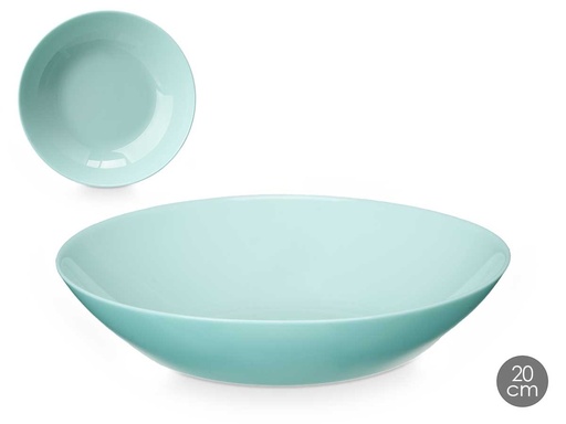 Plato hondo redondo opal verde: elegancia y versatilidad en 20cm