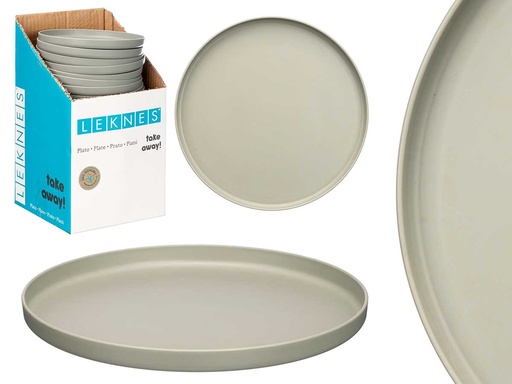 Plato llano 19,5 cm de diámetro en gris: elegante y funcional