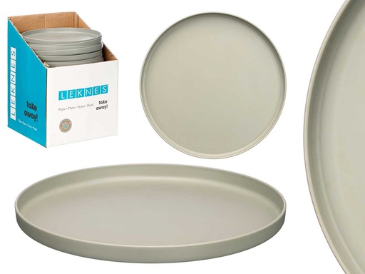 Plato llano 25cm de diámetro gris: elegancia y versatilidad diaria