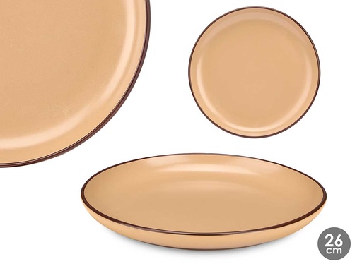 Plato llano 26 cm beige: Elegancia y funcionalidad para tu mesa