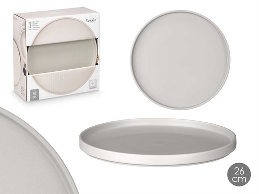 Plato llano 26 cm liso gris: Elegancia y versatilidad en tu mesa