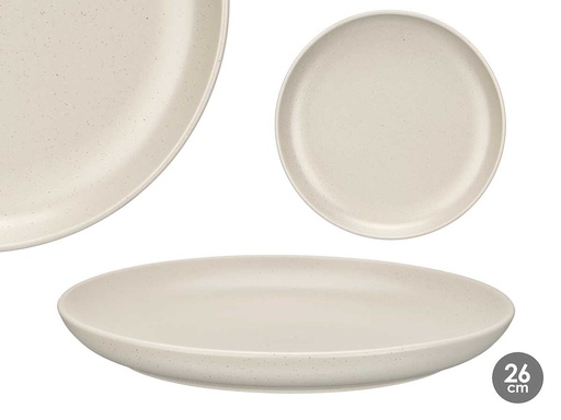 Plato llano 26 cm moteado gris claro: estilo y elegancia en tu mesa