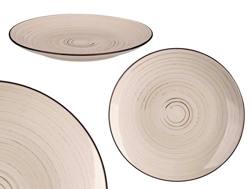 Plato llano 27 cm espiral tierra: Elegancia y estilo en tu mesa