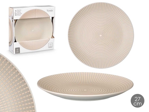 Plato llano 27 cm grabado gris: Elegancia y estilo en tu mesa