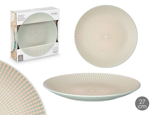 Plato llano 27 cm grabado verde: Elegancia y estilo en tu mesa