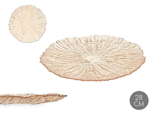 Plato llano 28cm ámbar: Elegancia y versatilidad para tu mesa