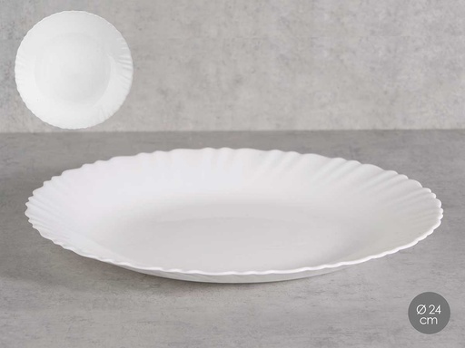 Plato llano clásico opal: elegancia y versatilidad para tu mesa