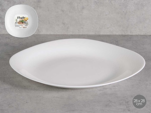 Plato llano cuadrado opal: elegancia y durabilidad para tu mesa