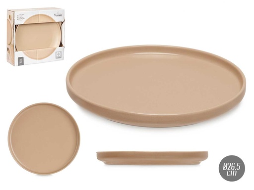 Plato llano grande de gres beige: elegancia y versatilidad en tu mesa
