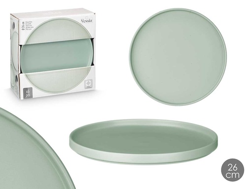 Plato llano liso verde de 26 cm: elegancia y versatilidad en tu mesa