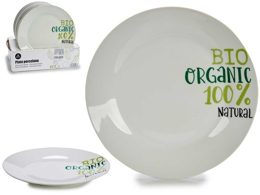 Plato llano porcelana 24,4cm organic: Elegancia y resistencia diaria