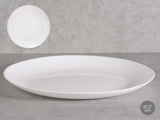 Plato llano redondo opal 27cm: Elegancia y resistencia para tu mesa