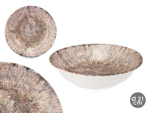 Plato porcelana hondo 21cm explosión de colores y estilo único