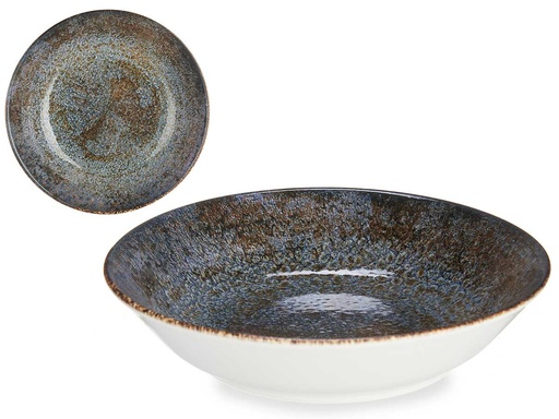 Plato porcelana hondo 21cm oscuro, elegante y resistente para tu mesa