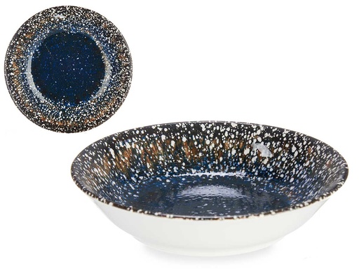 Plato porcelana hondo azul universo, estilo y elegancia en tu mesa