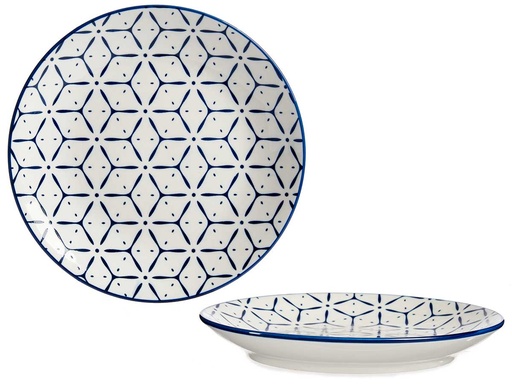 Plato postre 20 cm griego azul: Elegancia y estilo para tu mesa