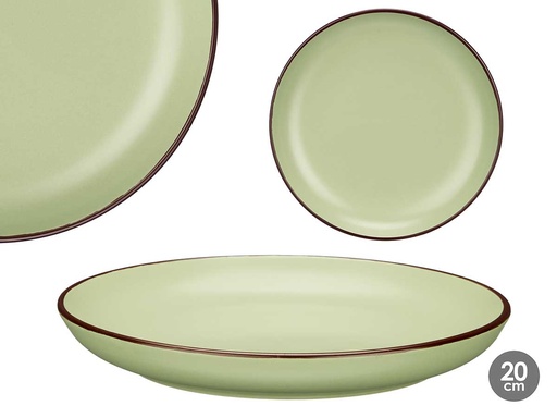Plato postre 20 cm verde oliva: Elegancia y estilo en tu mesa