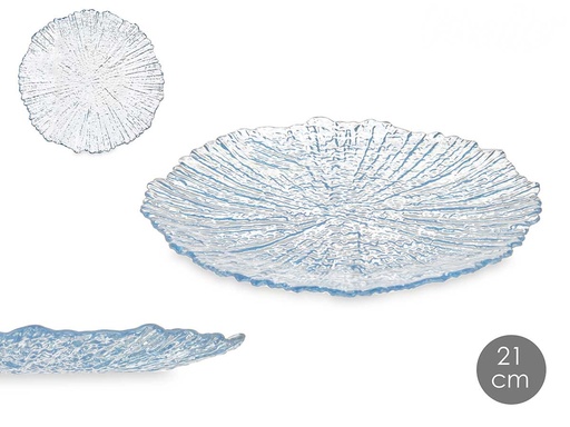 Plato postre 21cm azul: Elegancia y frescura para tus mesas