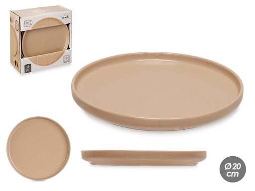 Plato postre de gres beige: elegancia y versatilidad en tu mesa