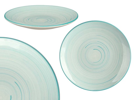 Plato postre espiral azul, elegante diseño para tu mesa