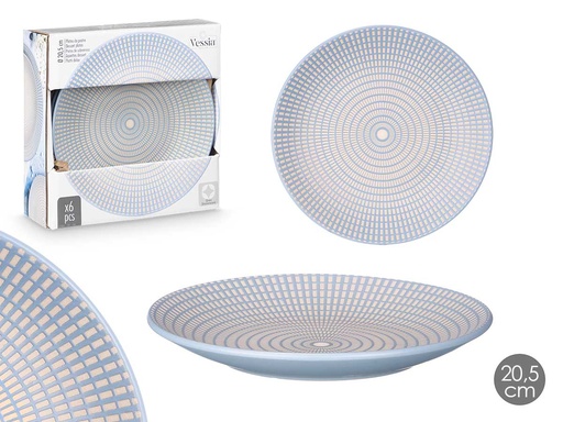 Plato postre grabado azul de 20,5 cm: elegancia para tu mesa