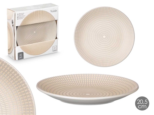 Plato postre grabado gris de 20,5 cm: elegancia y estilo en tu mesa