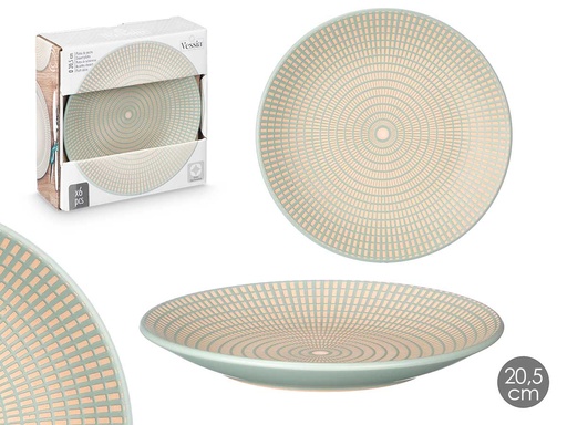 Plato postre grabado verde: elegancia y estilo en cada bocado