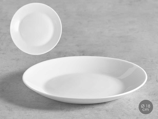 Plato postre liso opal de 18 cm: Elegancia y resistencia para tu mesa