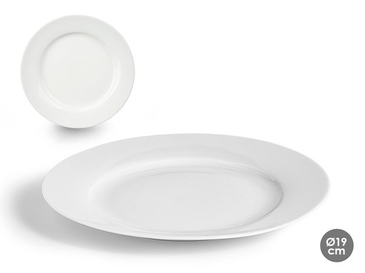 Plato postre porcelana 19cm: Elegancia y durabilidad para tu mesa
