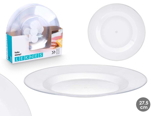Plato redondo grande transparente: elegancia y versatilidad de 27.5 cm