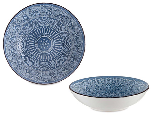 Plato relieve hondo azul: elegancia y funcionalidad en tu mesa