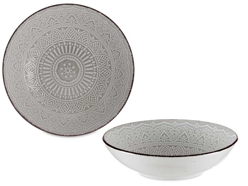Plato relieve hondo gris: elegancia y funcionalidad para tu mesa