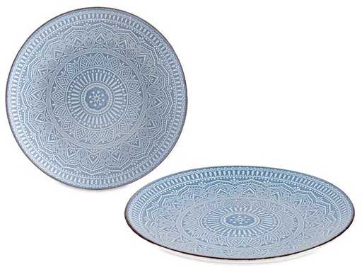 Plato relieve llano azul 27cm: Elegancia y estilo en tu mesa
