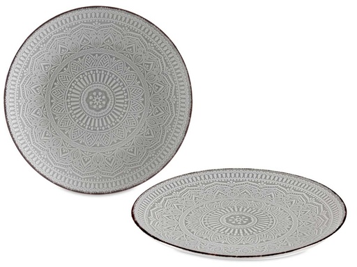 Plato relieve llano gris: Elegancia y estilo en tu mesa 27cm