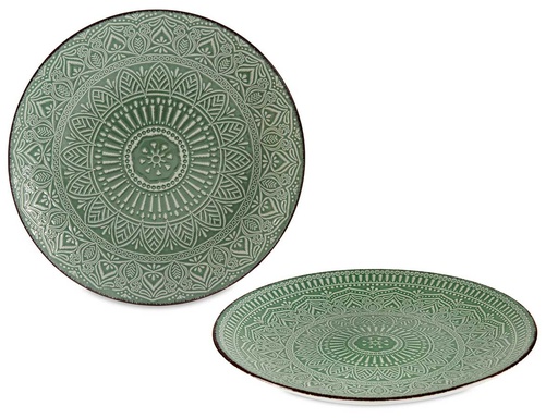 Plato relieve llano verde: Elegancia y estilo en tus mesas