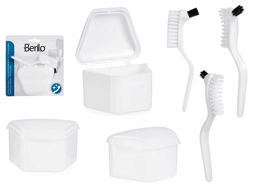 Porta dentadura postiza con cepillo: Higiene y comodidad garantizadas