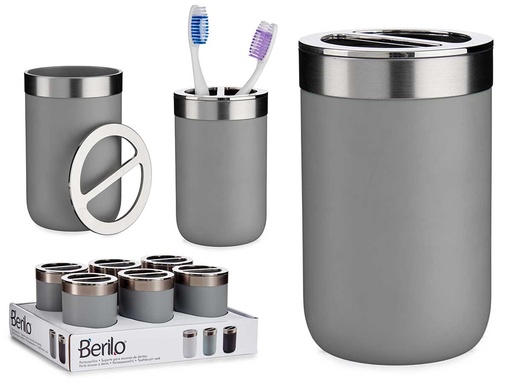 Portacepillos plateado gris: Elegancia y organización para tu baño