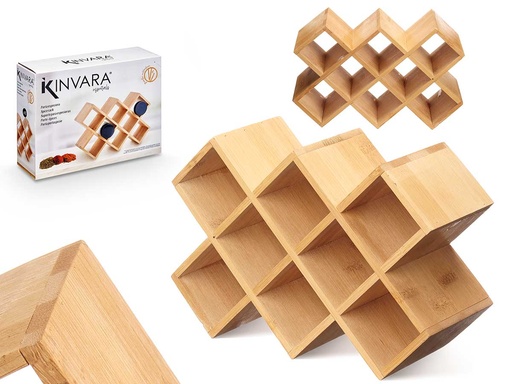 Portaespeciero bambú 10 botellas: Organización y estilo en tu cocina