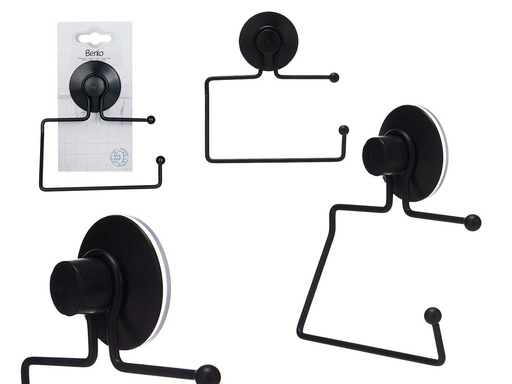 Portarrollo metal negro mate con ventosa: funcionalidad y estilo