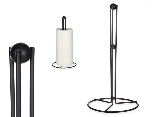 Portarrollo metal negro sencillo con bola: estilo y funcionalidad