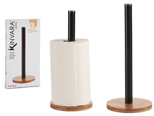 Portarrollos Bambu Metal Negro Mate: Estilo y Versatilidad en Baño