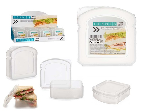 Portasandwich plástico transparente para una comida fresca y segura