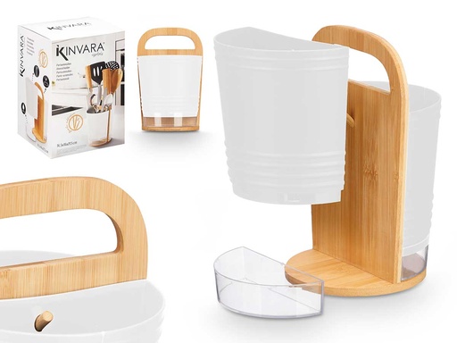 Portautensilios Doble Asa Blanco: Organización Elegante y Práctica