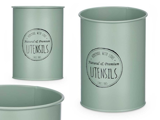 Portautensilios de acero verde menta: elegancia y funcionalidad