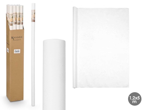 Rollo mantel TNT blanco de 1,2x5m, ideal para eventos elegantes