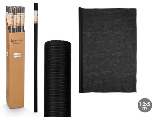Rollo mantel TNT negro de 1,2x5m, resistente y elegante para eventos