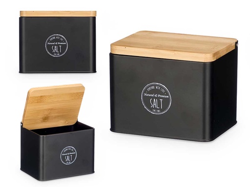 Salero tapa bambú negro: elegancia y funcionalidad en tu mesa