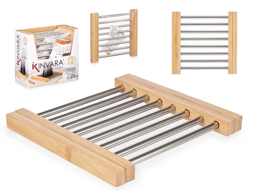 Salvamantel acero bambú extensible: elegancia y practicidad en tu mesa