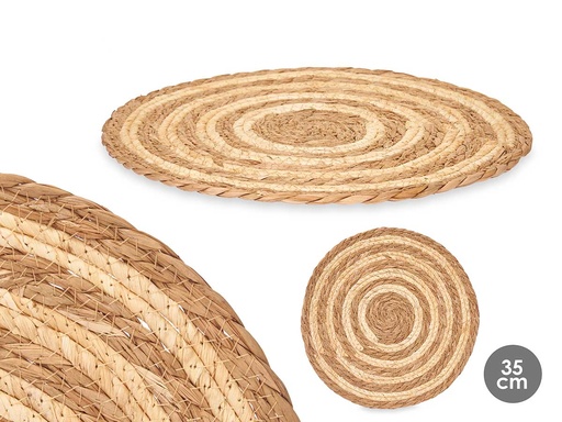 Salvamantel esparto bicolor 35cm: Elegancia y protección para tu mesa