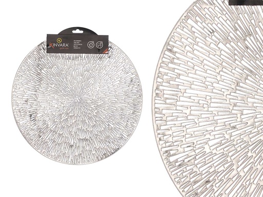 Salvamantel redondo flor plateado: elegancia y protección para tu mesa